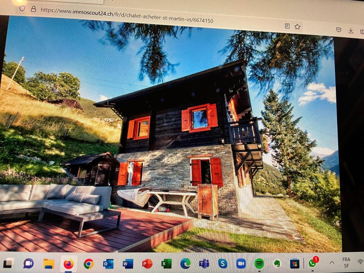 Chalet Edelweiss A Saint-Martin, Val D'Herens Bagian luar foto